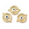 Rack Plating Real 18K Gold Plated Brass Micro Pave Clear Cubic Zirconia Connector Charms ZIRC-L102-03G-03-1