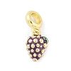 Brass Enamel Fruit European Dangle Charms KK-Z090-08G-06-1