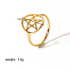 Stainless Steel Hollow Lucky Star Ring Women Fashionable Durable Ring EU4995-8-2