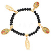 Alloy Virgin Mary Charm Bracelets WH-WG111B5-02-1