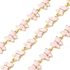 Brass Enamel Butterfly Link Chains CHC-F021-03G-03-1