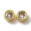 Rack Plating Brass Micro Pave Cubic Zirconia Slide Charms KK-C020-13G-2