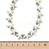 Ocean Synthetic Turquoise Starfish and Dyed Round Natural White Jade Beaded Necklaces NJEW-JN06201-4