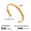 Hammered 304 Stainless Steel Cuff Bangles for Women WG82218-03-1