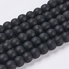 Synthetical Black Stone Beads Strands X-G-G508-7-1