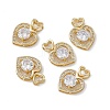 Brass Clear Cubic Zirconia Pendants KK-E068-VA122-1-4