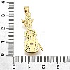 Rack Plating Brass Micro Pave Cubic Zirconia Pendants KK-K401-61A-G-3