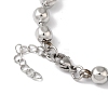 Non-Tarnish 304 Stainless Steel Ball Chain Beaded Bracelets for Women BJEW-B092-05P-3