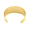 304 Stainless Steel Wavy Open Cuff Bangles for Women BJEW-Q344-02G-3