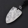 Natural Quartz Crystal Sailor's Knot Pendant Necklace with Nylon Cord for Women NJEW-E091-02F-4