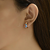 Fashionable Moon with Evil Eye Stainless Steel Hoop Earrings YU6083-4