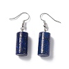 Natural Sodalite Cylindrical Dangle Earrings EJEW-D188-01P-06-2