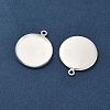 Flat Round Brass Pendant Cabochon Settings KK-K414-14D-S-2