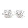 Brass Micro Pave Cubic Zirconia Box Clasps KK-B125-07S-03-1