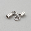 Rhodium Plated Sterling Silver Cord Ends FIND-WH0152-837A-P-2