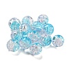 Transparent Spray Painting Crackle Glass Beads GLAA-L046-01B-25-1