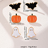 3 Pairs Halloween Alloy Enamel Stud Earrings FS-WGD9D4F-01-5