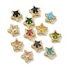 Brass Micro Pave Cubic Zirconia Slide Charms KK-D226-02G-1