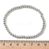 Brass Round Beaded Stretch Bracelets for Men Women BJEW-B148-05B-P-6
