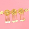 Alloy Crystal Rhinestone Coin Link Hollow Flower Tassel Waist Body Chains for Women FS-WGEDFED-01-4