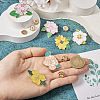  6Pcs 6 Style Flower Enamel Pin JEWB-TA0001-13-5