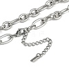 304 Stainless Steel Lock Pendant Figaro Chain Necklaces NJEW-I129-02P-3