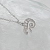 Ocean Summer Brass Pave Clear Cubic Zirconia Pendant Necklaces FS-WG82AA1-05-1