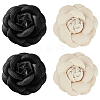 4Pcs 2 Colors Imitation Leather Shoe Buckle Clips with Iron Clip FIND-CL0001-94-7