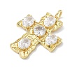 Brass Micro Pave Clear Cubic Zirconia Pendants KK-P349-02G-2