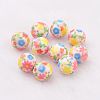 Spray Painted Resin Beads LS-GLAA-F049-A16-1