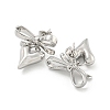 Bowknot & Heart Brass Stud Dangle Earrings for Women EJEW-G387-01P-2