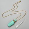 Natural Howlite Perfume Bottle Pendant Necklaces NJEW-I239-03-4