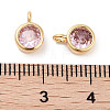 Brass Micro Pave Cubic Zirconia Charms KK-C051-38G-04-3