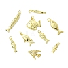 9Pcs 9 Styles Brass Pendants KK-CJ0004-41-8