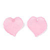 Transparent Frosted Acrylic Leaf Charms FACR-ZX003-01A-2