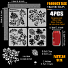 4Pcs 4 Styles PET Hollow Out Drawing Painting Stencils DIY-WH0394-0544-2