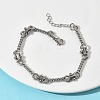 304 Stainless Steel Twited Rope Link Chain Bracelets for Women BJEW-A160-06P-1
