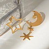 304 Stainless Steel Dangle Stud Earrings EJEW-D306-04G-1