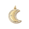 Brass Micro Pave Clear Cubic Zirconia Pendants KK-K419-12G-1