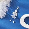 Frosted Acrylic & Glass Pearl Beads Pendant Decorations HJEW-JM03488-02-1