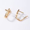 Elegant Brass Clear Cubic Zirconia Cross Hoop Earrings AK0383-4