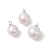 Natural Baroque Pearl Keshi Pearl Pendants PALLOY-JF04824-1