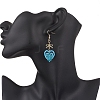 Handmade Glass Seed Beads Heart Dangle Earrings EJEW-MZ00577-5