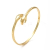 Rack Plating Brass Hug Hand Open Cuff Bangle for Women BJEW-F444-01G-3