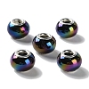 Opaque Brass Cores Acrylic European Beads OACR-M024-04P-07-1