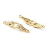 Rack Plating Brass Micro Pave Cubic Zirconia Snake Connector Charms KK-C084-10A-G-2