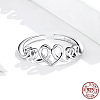 Adjustable 925 Sterling Silver Cuff Rings RJEW-FF0013-01P-3