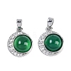 Natural Green Onyx Agate(Dyed & Heated) Pendants KK-U043-53P-02-1