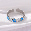 304 Stainless Steel Open Cuff Rings WG111A7-02-1
