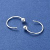 999 Sterling Silver Pull Through Earrings EJEW-P296-26A-S-2